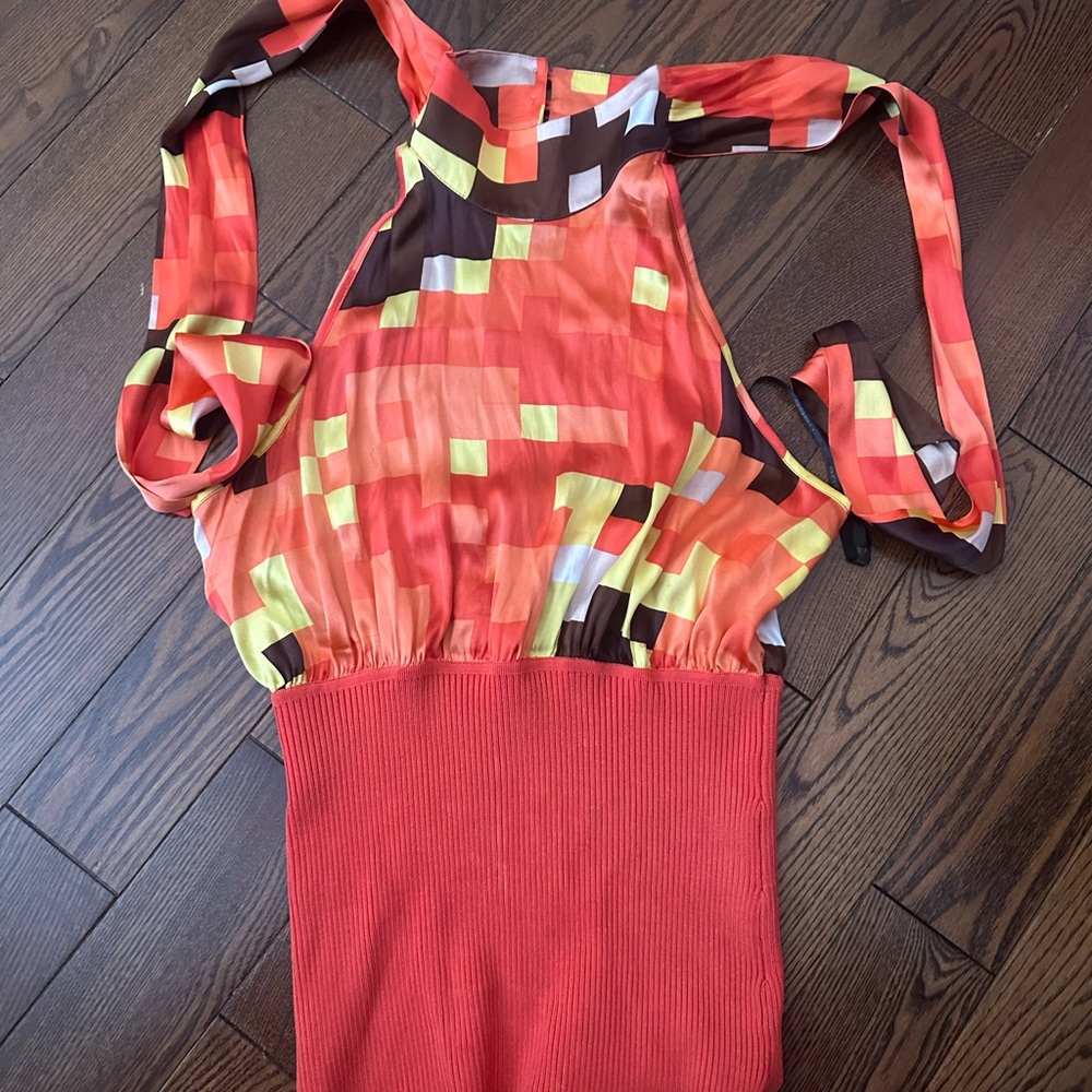 Bebe orange Halter Dress